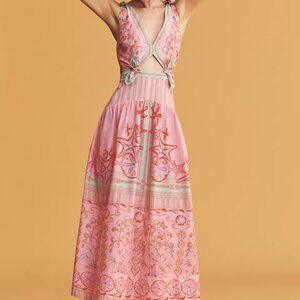 Farm Rio x Anthropologie Cotton Cutout Maxi Dress - NWT